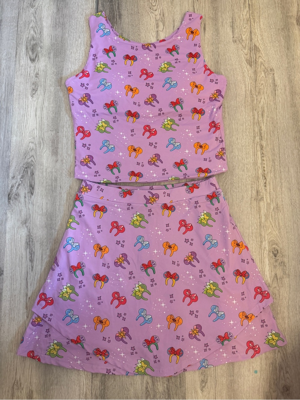 Women’s Disney Headband Lavender Print Two-Piece Activewear Set